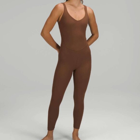 Lululemon Align Ribbed Bodysuit 25" Roasted Brown sz 12 - Picture 1 of 6